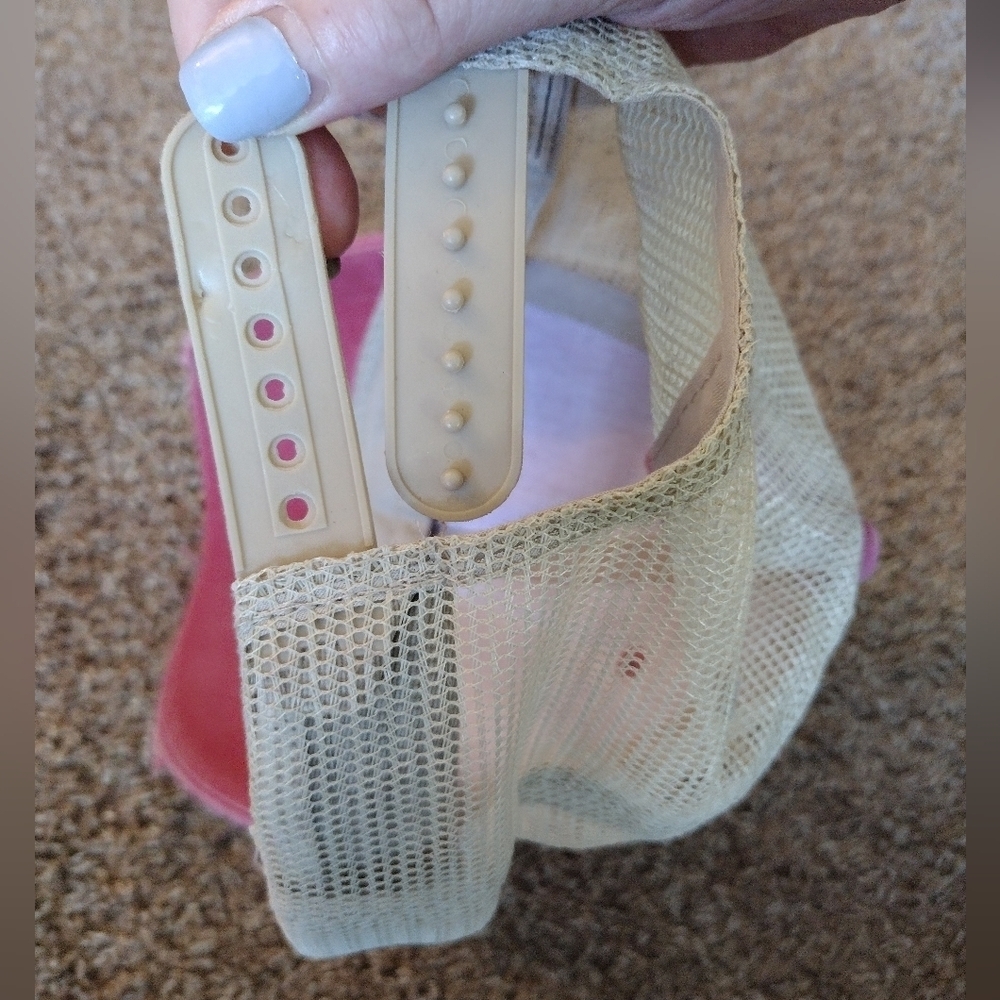 Adams Pink And Beige Mesh Trucker Hat - Picture 7 of 7